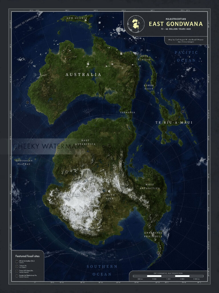 Late Cretaceous Australia and Antarctica mapped