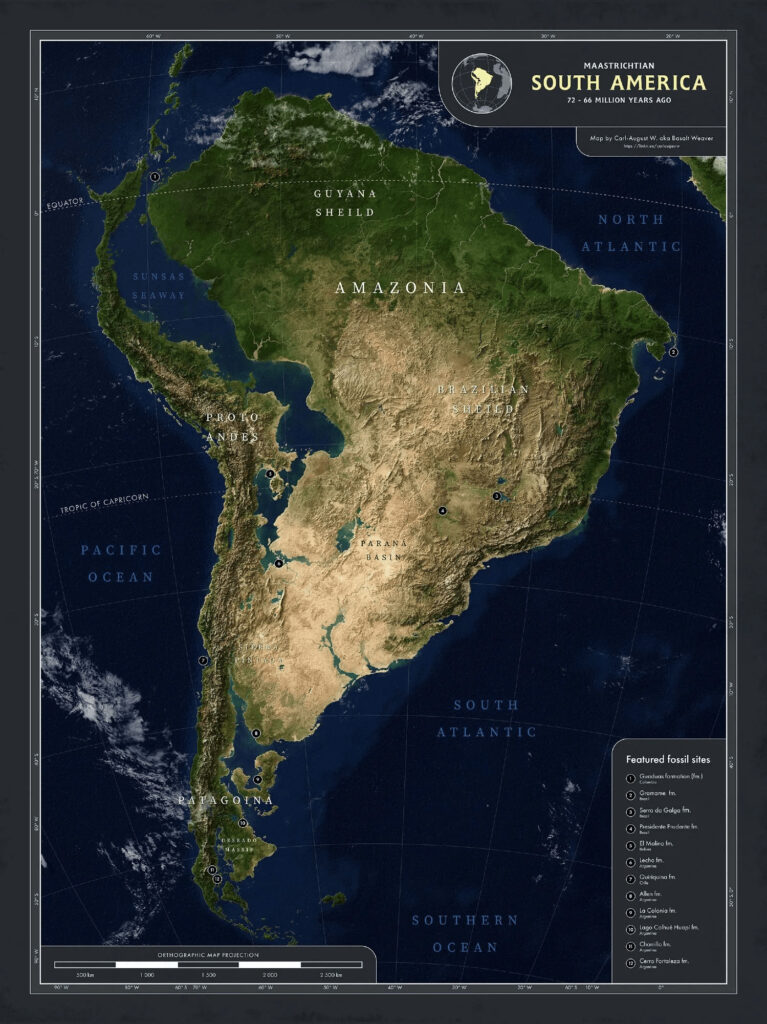 South America 66 milions years ago