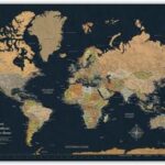 Best Push Pin World Maps 2026 black world pin map poster