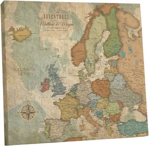 Europe Push Pin Map
