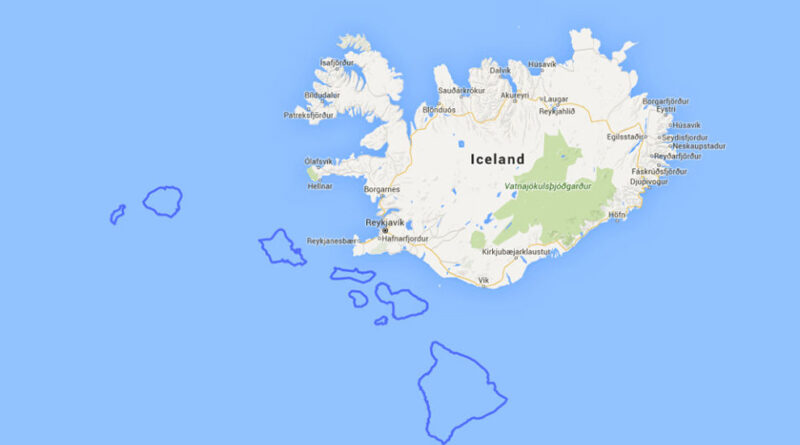 Hawaii vs. Iceland mapped