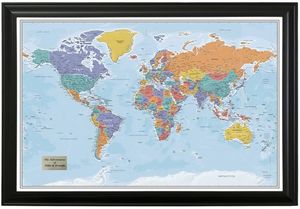 Blue Oceans Push Pin World Map