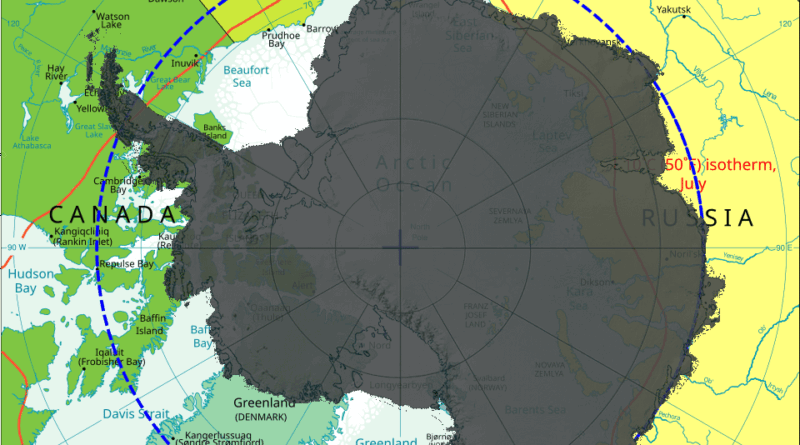 Antarctic region vs Arctic regions mapped