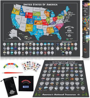 The U.S. scrathc-off map