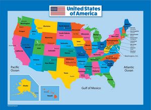 USA map for kids
