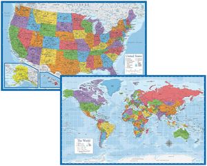 Map posters of the U.S. and World