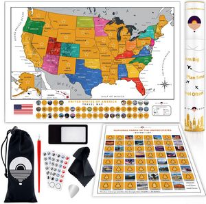 Scrathc-off the U.S. map