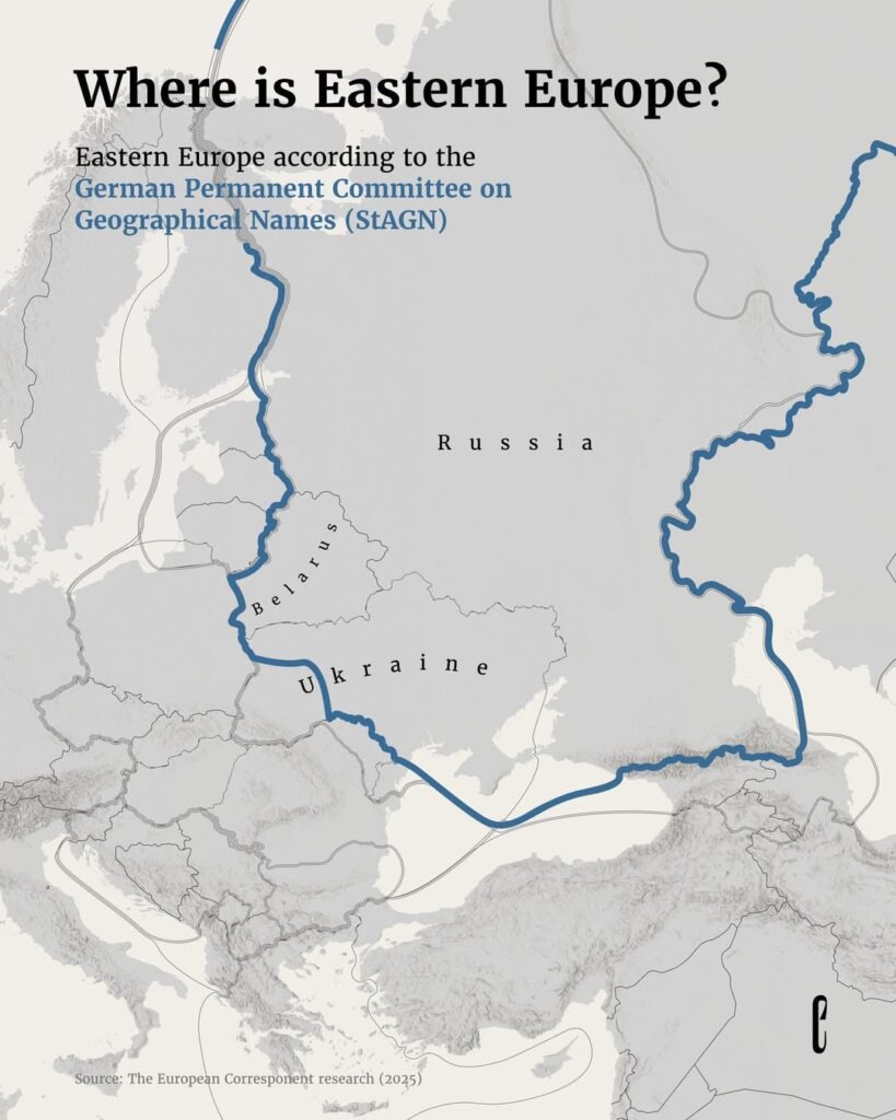 Eastern Europe according to the German Permanent Committee on Geographic Names (according to this map Eastern Europe is Russia, Belarus, Ukraine except the part of the Ukraine Joined in 1939-1945)