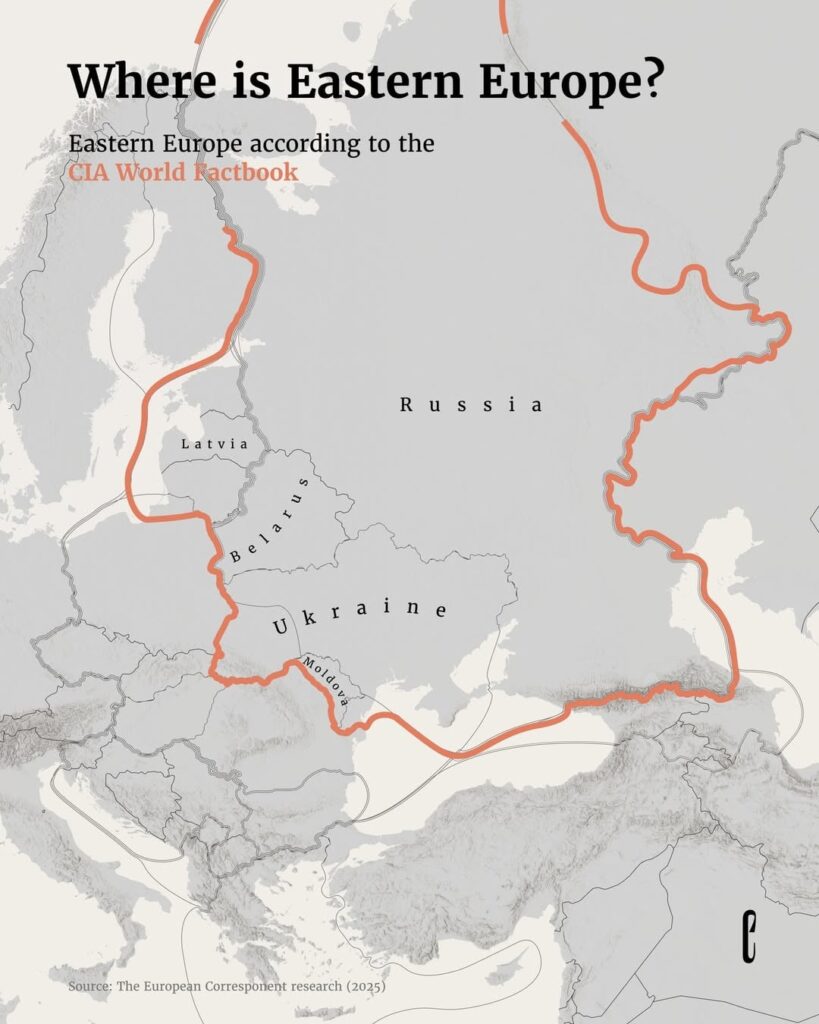 Mapped: Eastern Europe according to CIA world factbooks