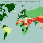 World map of Gambling Friendliness across countries