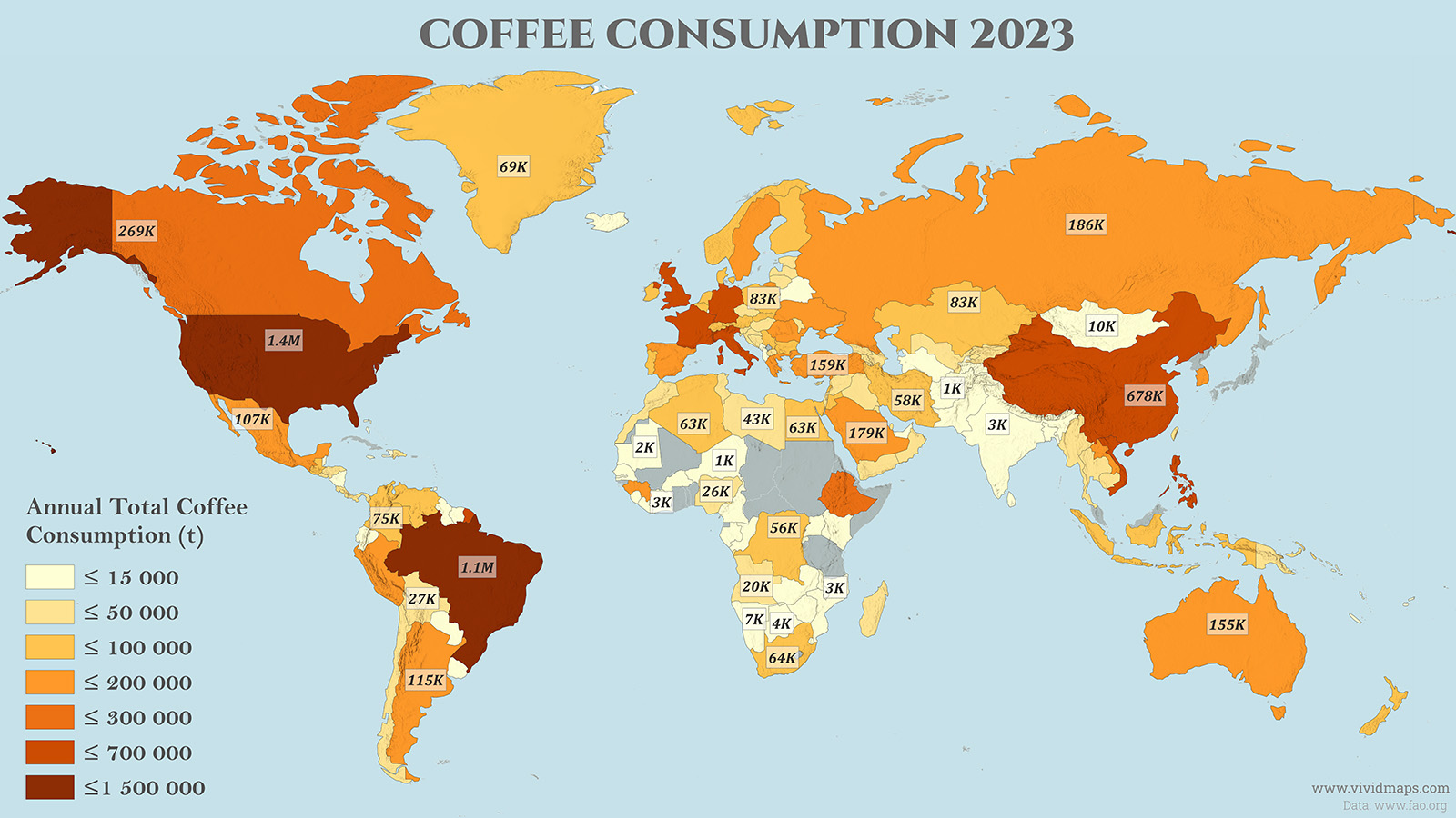 World Map of Coffee Consumption in 2023