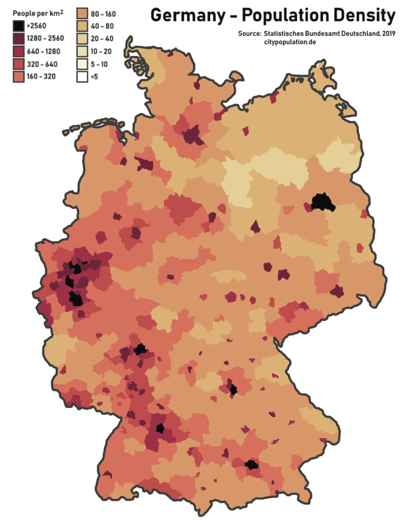 Population Density in Germany mapped