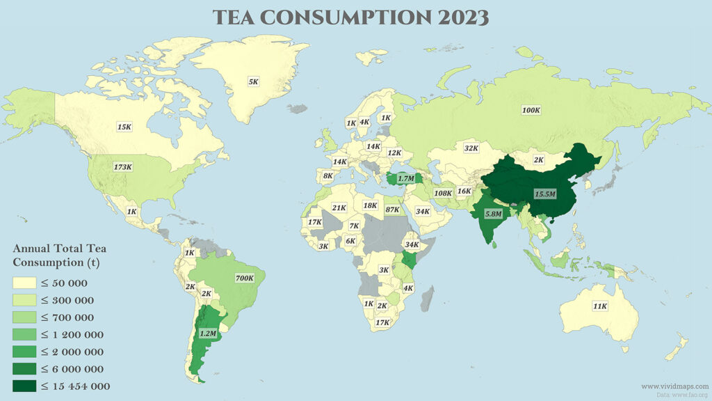 World Map of tea Consumption in 2023