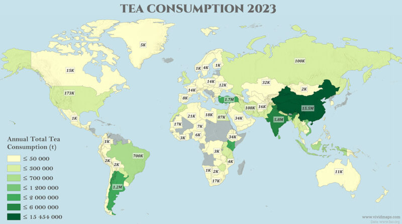 World Map of tea Consumption in 2023