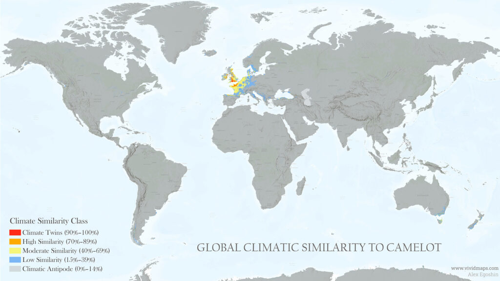 Global Climatic Similarity to Camelot