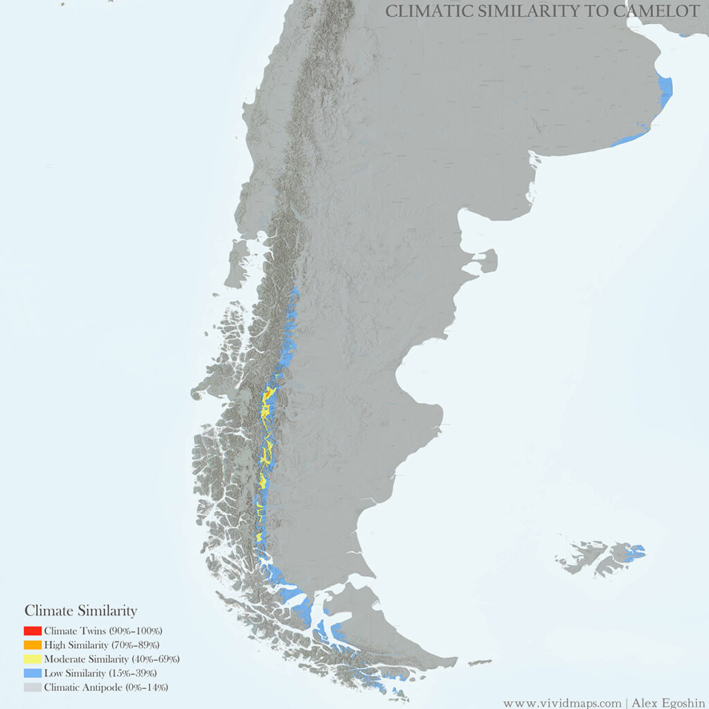 Climatic Similarity to Camelot for South America