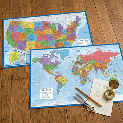 World and the US map posters