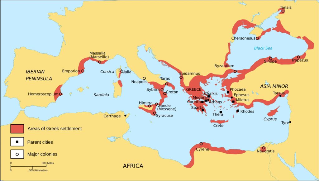 Map of greek colonies