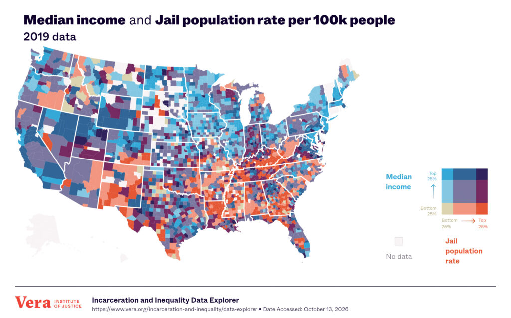 Jail population by U.S. country mapped