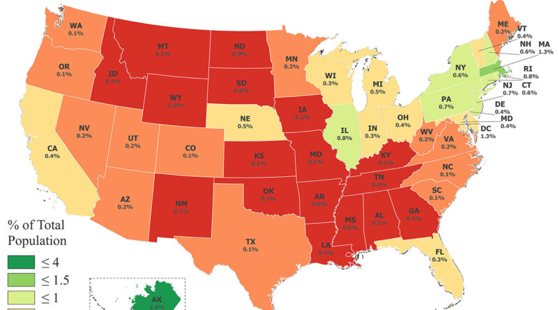 Orthodox Christian Population by U.S. state in 2020 mapped