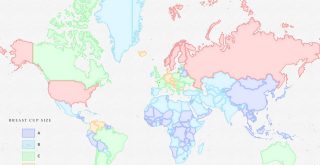 Map of average breast cup size