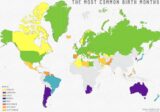 Map the most common birth months
