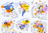 World Map of the Most Uniquely Popular Word On Every County's Wikipedia Page