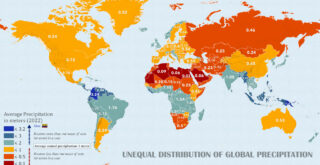 World map of global precipitation