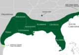 Alligator range map in the U.S.