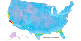 Days with comfortable weather in the United States Mapped
