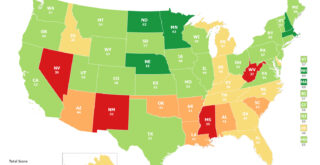 Best U.S. States for Raising Family Mapped