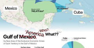 Gulf of Mexico or America mapped
