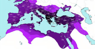 How long a region was part of the Roman Empire mapped