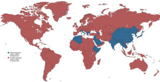 Mapped: Countries in which an official language is primarily written in a script developed within their modern-day borders