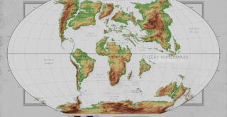 End Cretaceous Topography World Map