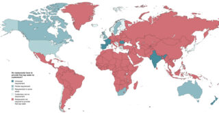 Legal obligation to provide free tap water in restaurants mapped