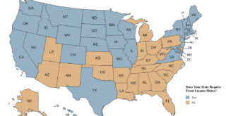 Mapped: Does You U.S. State Require Front License Pltates?