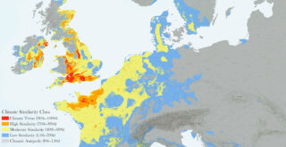 Climatic similarity to Camelot (Europe) for Europe
