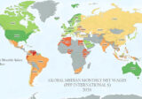 World map: Global Median Monthly NET Wages