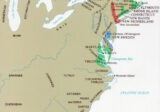 Settlements and native tribes in North America in 1650 Mapped